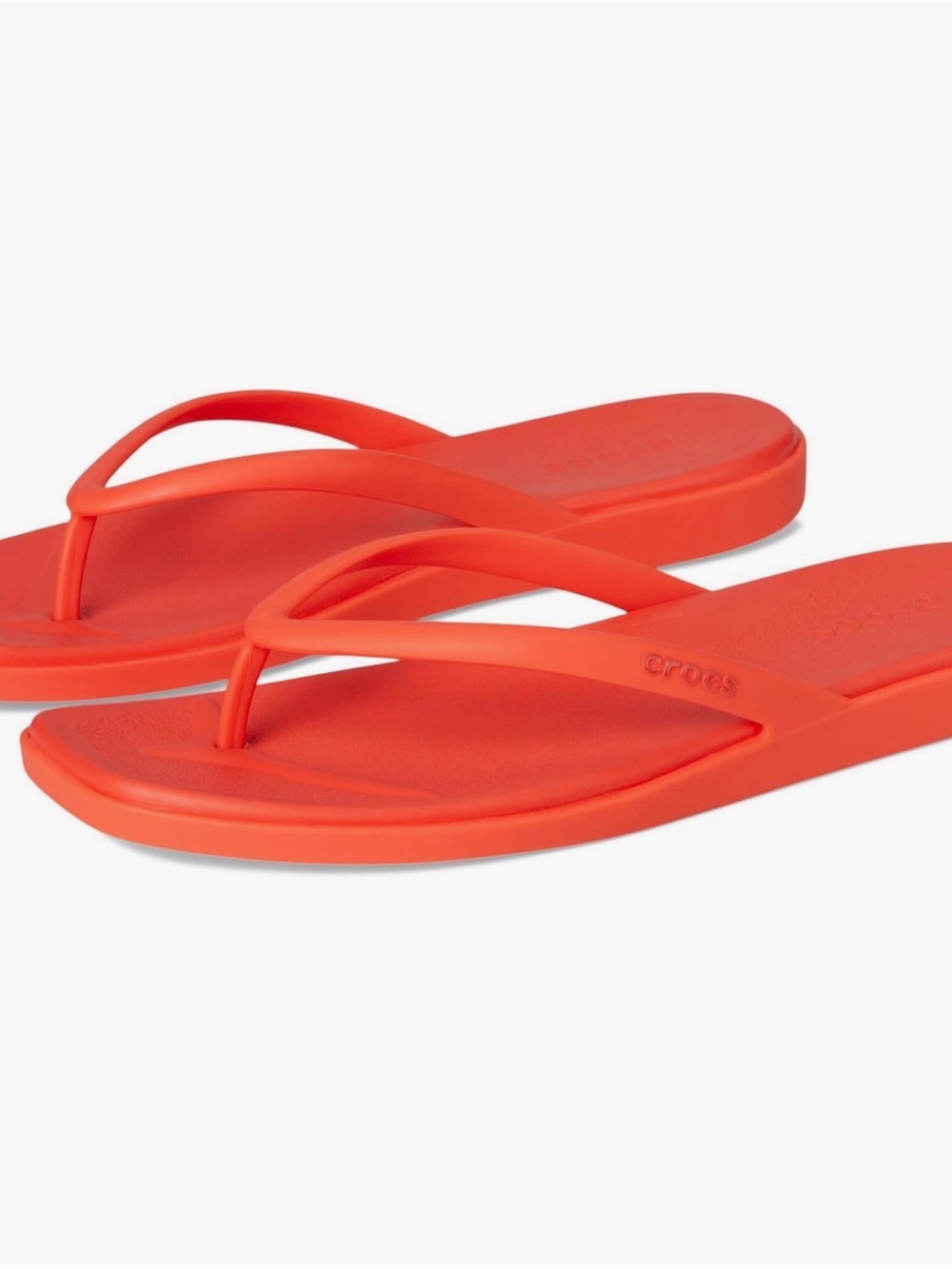 CROCS Miami Women's Bright Coral Flip Flops - Picture 4 of 5